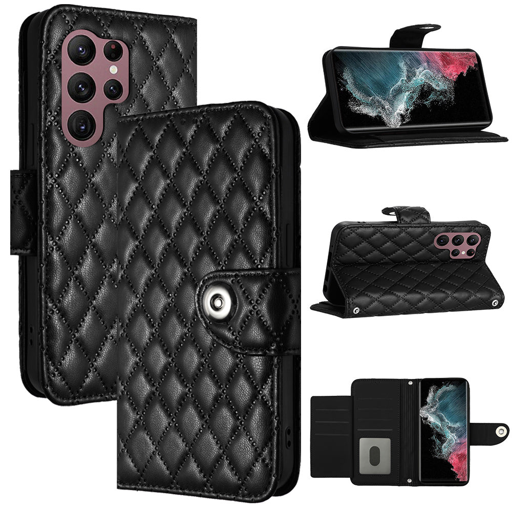 YB Imprinting Series-8 for Samsung Galaxy S22 Ultra 5G Case Leather Phone Cover with 7 Card Slots YB Imprinting Series-8 for Samsung Galaxy S22 Ultra 5G Case Leather Phone Cover with 7 Card Slots